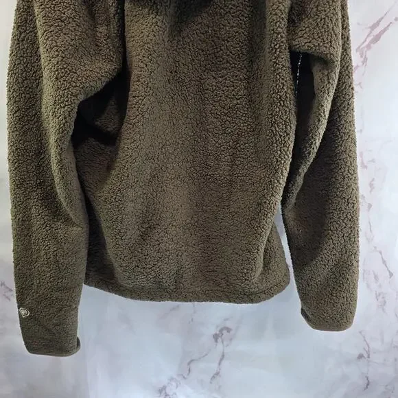 Kuhl Jacket Women XL Brown Fleece Full Zip Teddy Sherpa Hooded Flight Pit Zips - Picture 7 of 11